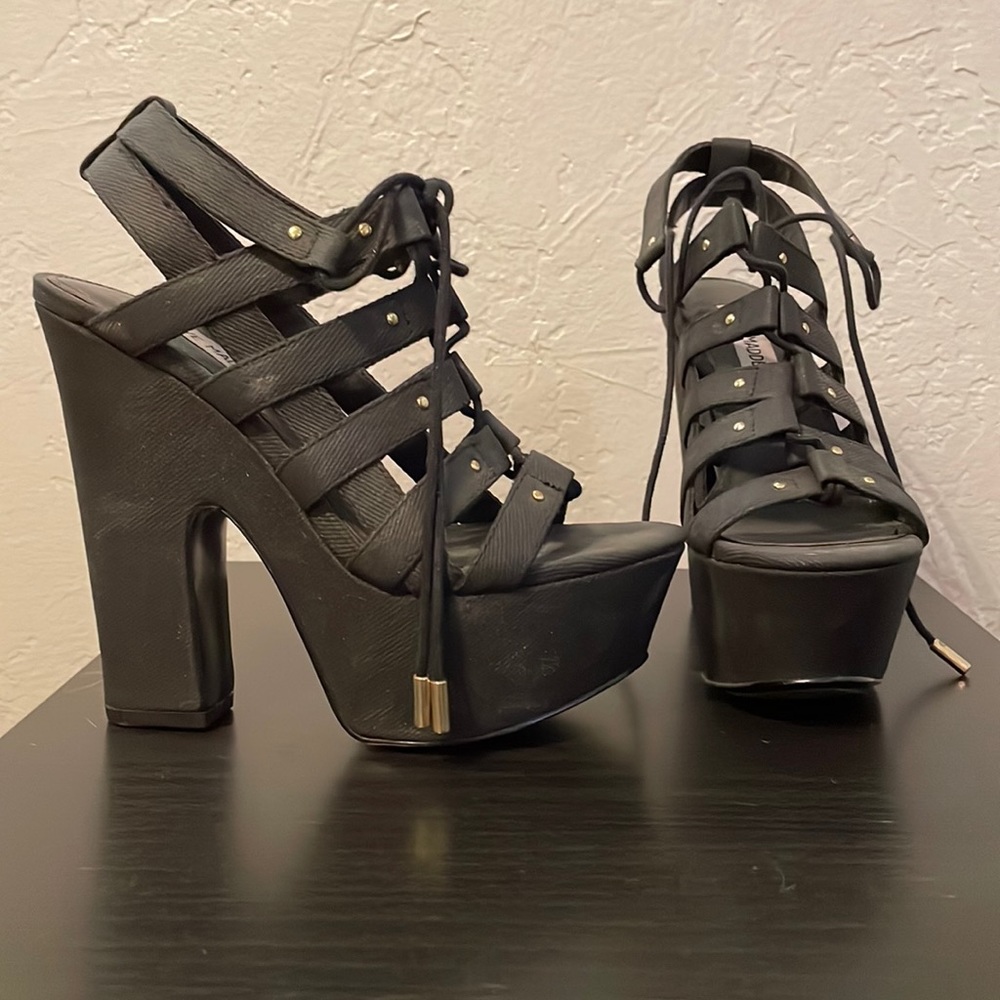 Black platform heels